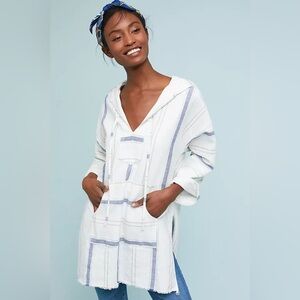 Citizens of Humanity Striped Hoodie Linen Cotton Blend Size S